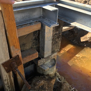 Boardwalk Piers Cast into Concrete Filled Screwpile Shafts